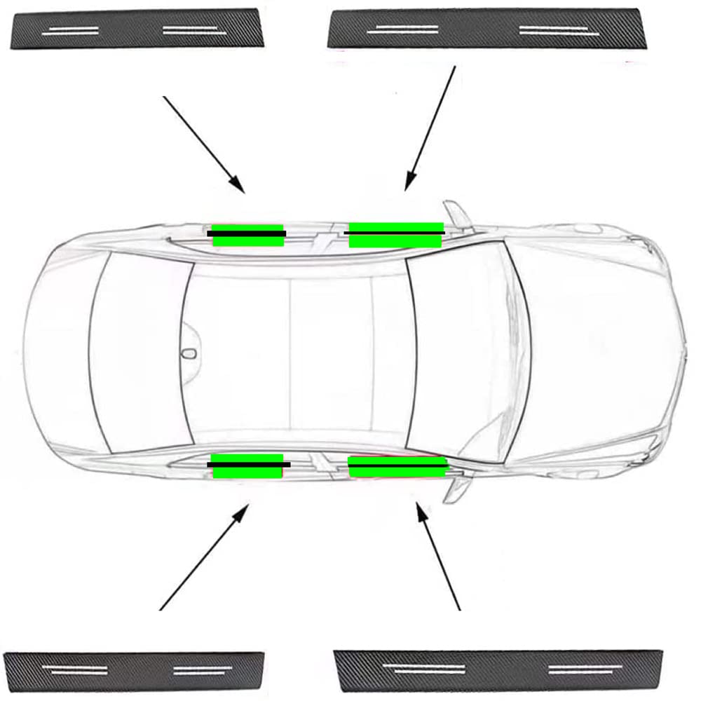Koolstofvezel 4 Stuks Auto Instaplijsten Protector Kick Plaat Slijtage Pedaal, voor Peugeot 107 Auto Welkom Instaplijsten Sticker Anti-kras