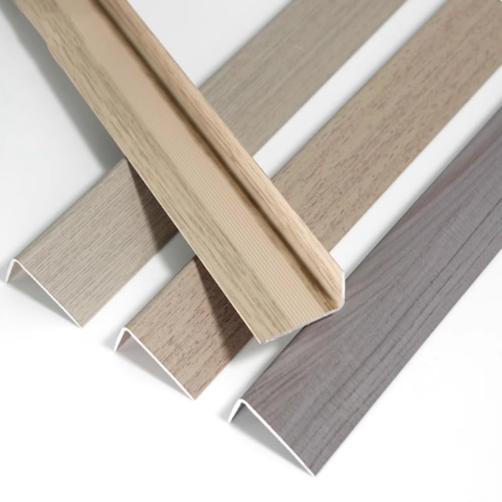 3ft L Listwa wykończeniowa krawędzi schodów Listwa przejściowa z drewna słojowego Schody Aluminiowa osłona krawędzi schodów do płytek ceramicznych/drewnianych stopni(Brown,W28mm)