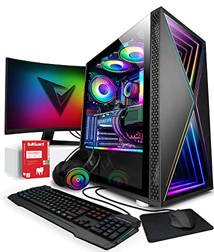 Vibox VII-32 Gaming PC SG-Series - 24" 144Hz Curved Monitor-Paket - Sechs-Core Ryzen Prozessor - RTX 3080 Ti 12GB Grafikkarte - 32GB RAM - 1TB NVMe M.2 SSD - Windows 10 - WiFi