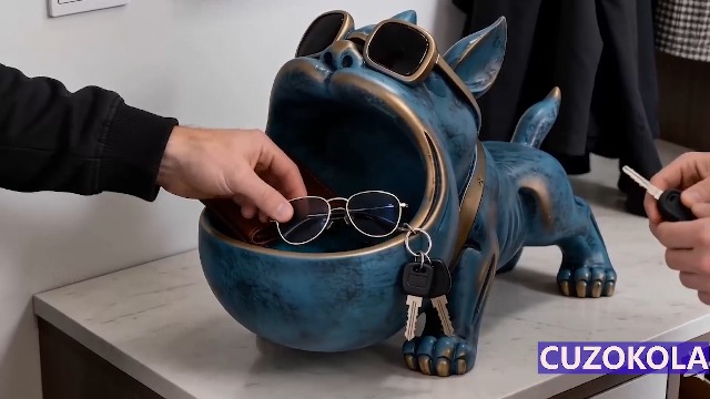 Amazon.com: Pug French Bulldog Statue Key Bowl for Entryway Table
