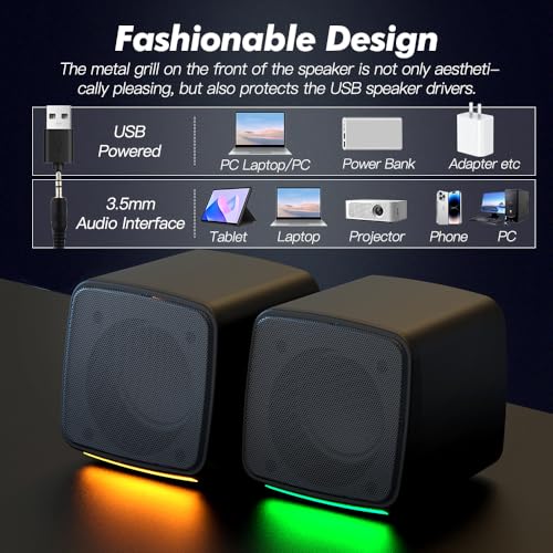 Altavoces para PC con USB y jack 3.5mm mini altavoz portátil Mac 7