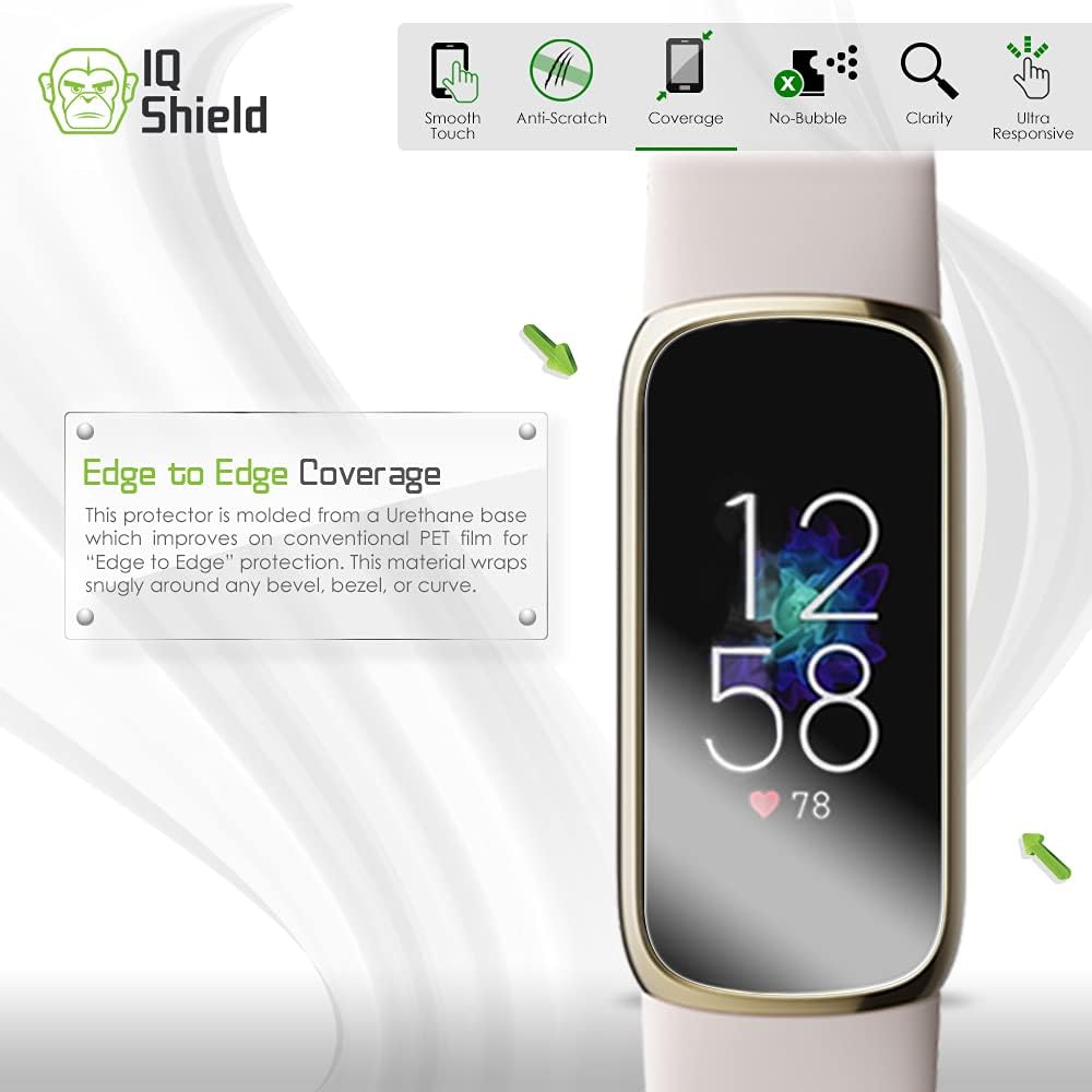 IQShield Screen Protector Compatible with Fitbit Luxe (6-Pack) Anti-Bubble Clear Film