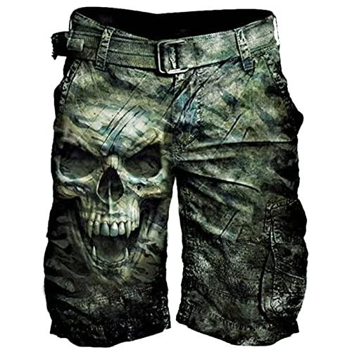 Gefomuofe Herren Totenköpfe Cargo Camouflage Wanderhose Trekkinghose...