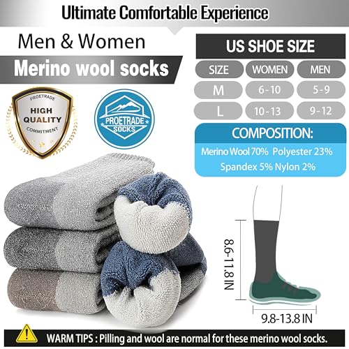 Merino-Socken von Proetrade für Herren und Damen im 4er-Pack