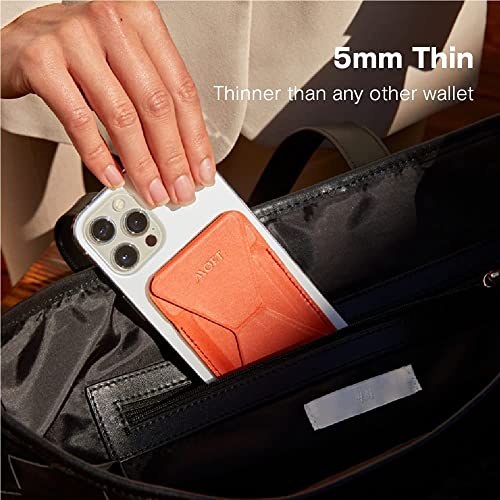 Image of MOFT MagSafe Wallet Stand for iPhone14 /13 /12 Series Enhanced Magnetic Strength MagSafe Compatible Phone Stand with 3 Viewing Angles (Orange)