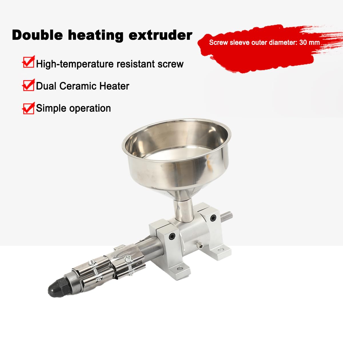 Einzelschneckenextruderteile 3D Filament-Extruder Einzelschnecken-Extruderteile 200W Keramik-Heizspule Teile Für Einschneckenextruder Filamentextrude - 2,5 mm Bohrungsdüse