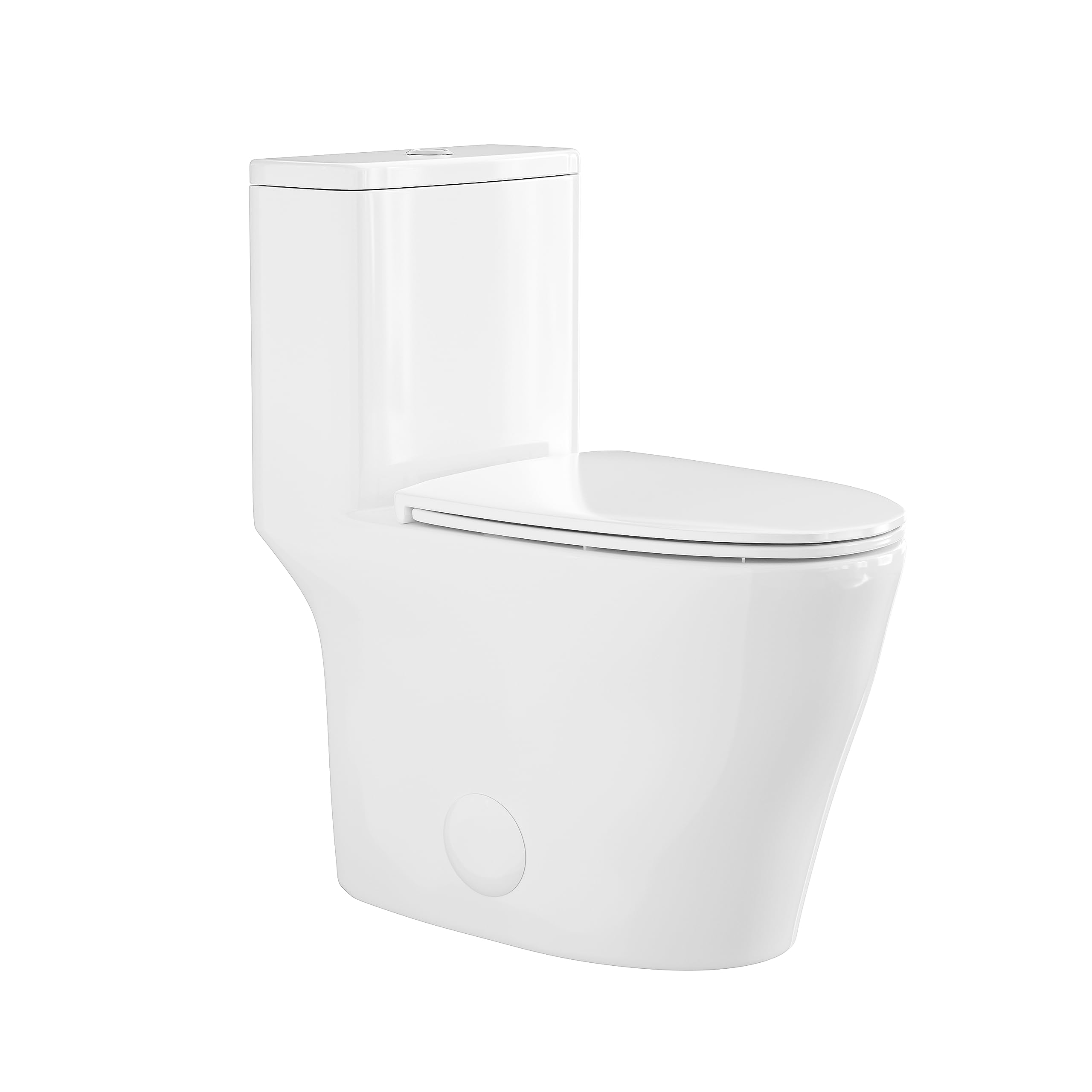 Elongated One Piece Tall Toilet With 17.3" Comfort Height Toilet Bowl, Modern Dual Flush High Toilets For Seniors, 12'' Rough-in White Toilets For Bathrooms - Pre-installed