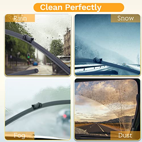 Image of 24 inch 21 inch Windshield Wiper Blades Replacement for Buick Enclave Chevy Malibu GMC Acadia Saturn Aura Outlook VW Tiguan Land Rover Range Rover Evoque Original Factory Quality Front Wipers Set (Pack of 2)