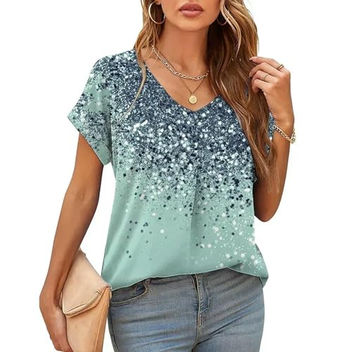 T-shirt femme imprimé col V ample parfait pour vos sorties décontractées et weekends
