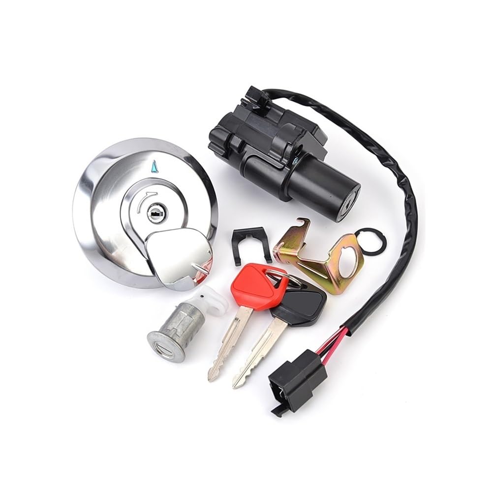 Tapa de Combustible, Interruptor de Encendido, Cerradura de Asiento con Kit de Llave Compatible con XL125V 2001-2006 35010-KPC-640 17620-KPC-641