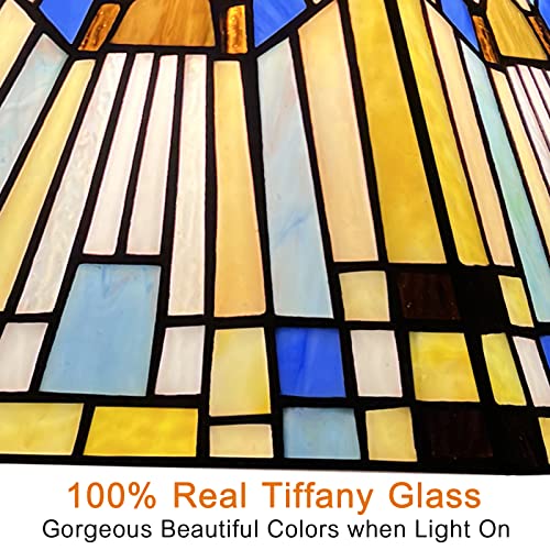 Capulina Tiffany Mini Pendant Light 8 Inch Wide Green Blue Style Stained Glass Hanging Lamp For Kitchen Island Dining Room Bar Hallway #TOP3