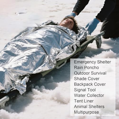 Emergency Blankets, Mylar Blankets, Space Thermal Blanket Survival Gear, Foil Blankets for Warmth, Heat Reflective Blanket for Outdoor Camping, Hiking, First Aid, Marathons, Bug Out Bag, Car Emergency - Image 6