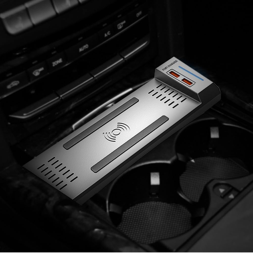 Cargador rápido inalámbrico de 15 W para Benz Clase E W212 (2010-2015), estación de carga para teléfono móvil con diseño Plug and Play, color negro