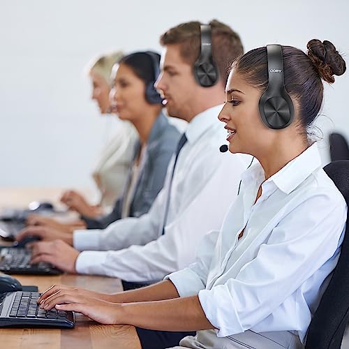 Image of Coby Wired Headphones, 10-Pack, Folding On-Ear Headset with Microphone, Cushioned Earpads, Bundle Headphones for Gaming, Schools, Call-Centers, Customer Service, in-Line Call Control (No Boom Mic)