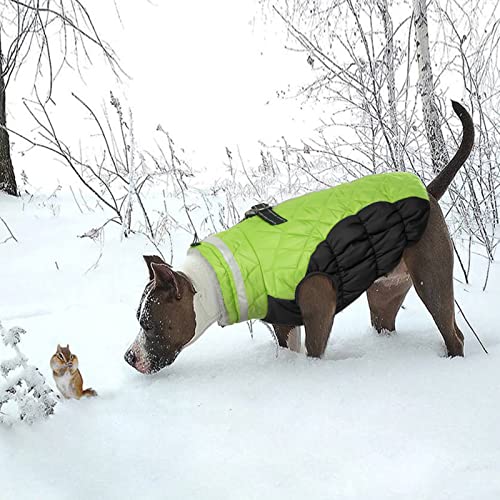 Image of LeLePet Warm Fleece Dog Jacket, XX-Large, Lime, Adjustable, Reflective, Water-Resistant, Windproof, Turtle Neck, for Small Medium Large Dogs