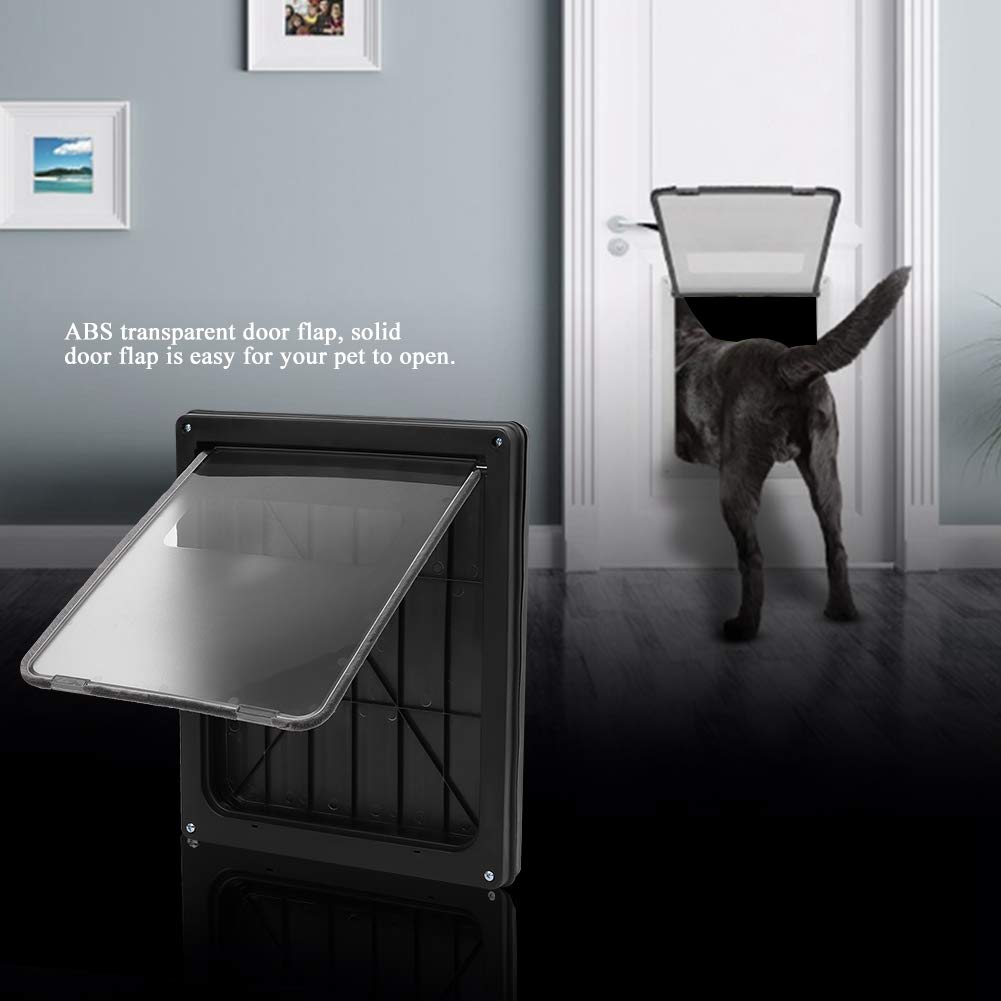 Yinhing Porta di qualità per Cani e Gatti con Facile Installazione Entra Ed Esci Liberamente per Porte o Design con Finitura per Uso Interno Ed Esterno (BLACK)