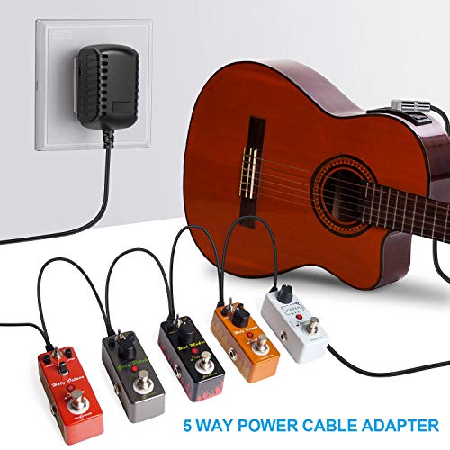 NEUMA Adattatore CC 9V 1A Pedali Chitarra 5 Vie