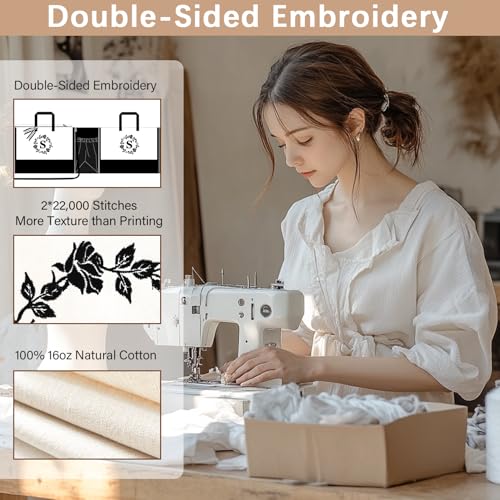 Image of Personalized Tote Bags for Women, 4pcs Monogram Tote Bags, Double-sided Embroidery Initial Tote Bag Birthday Gifts