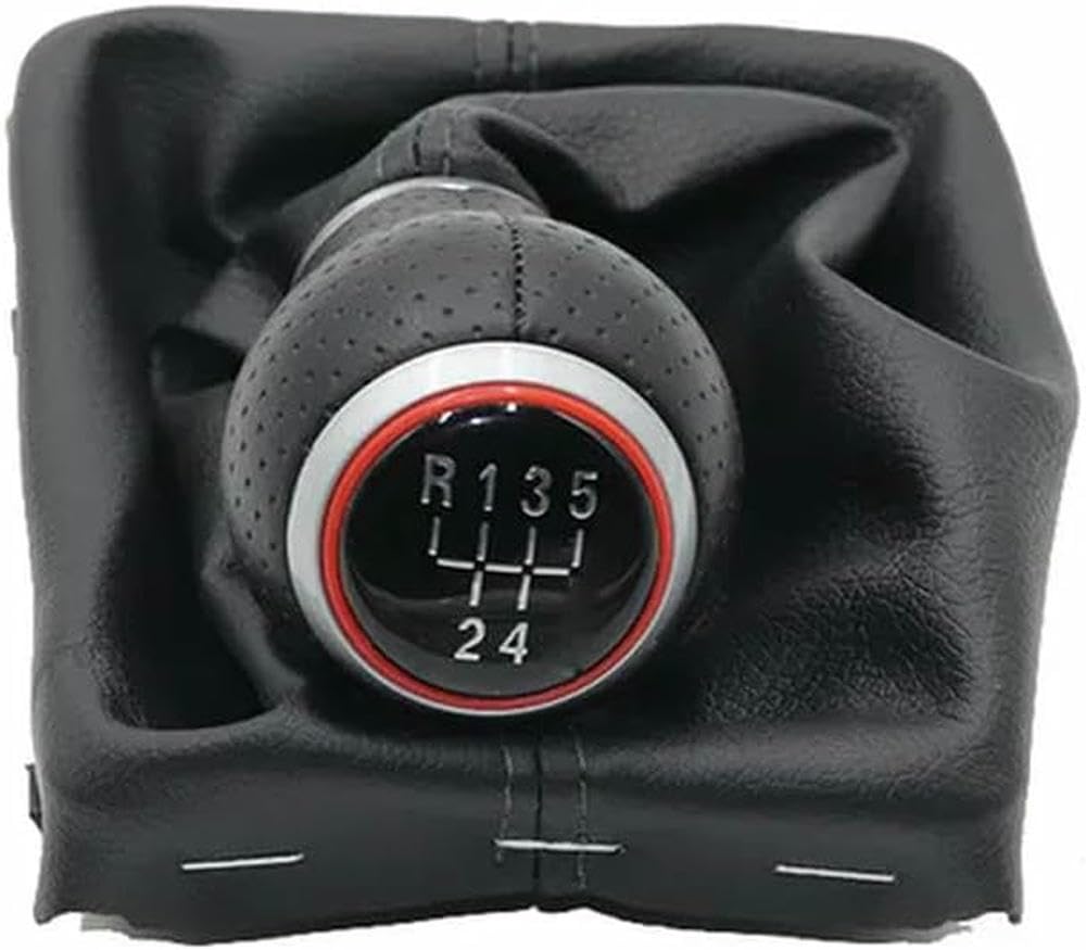 Gznbb R12345 Type 2 Car Manual Gear Shift Knob Boot Cover Gaiter Lever Shifter Handle Stick, For Audi A3 S3 8P