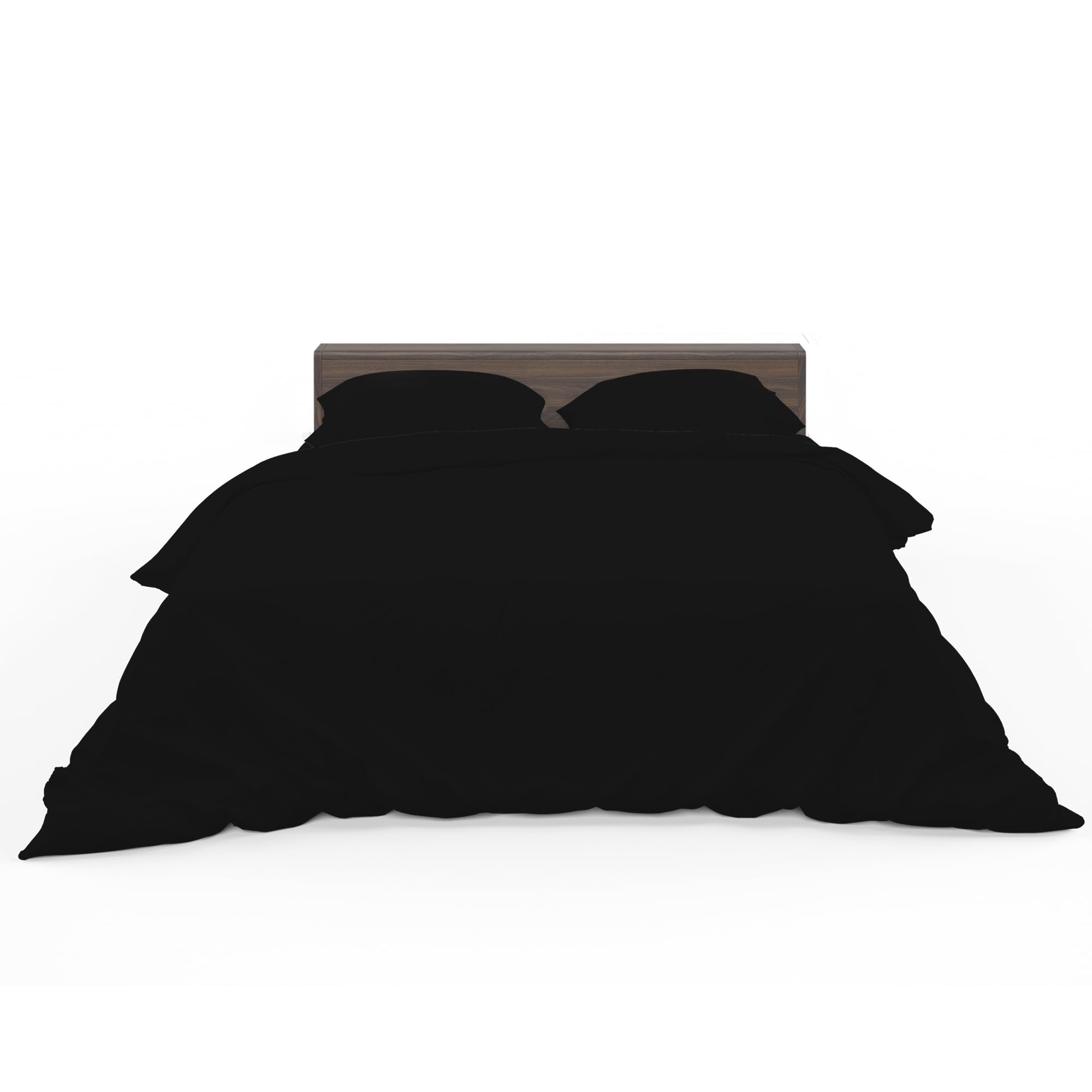 HOME ACE Black Easy Care Super King Size Bed Duvet Cover 100% Poly Cotton Super Kingsize Duvet Set, Polycotton Duvet Cover Bedding Super King Size Beds Cotton Duvet Set