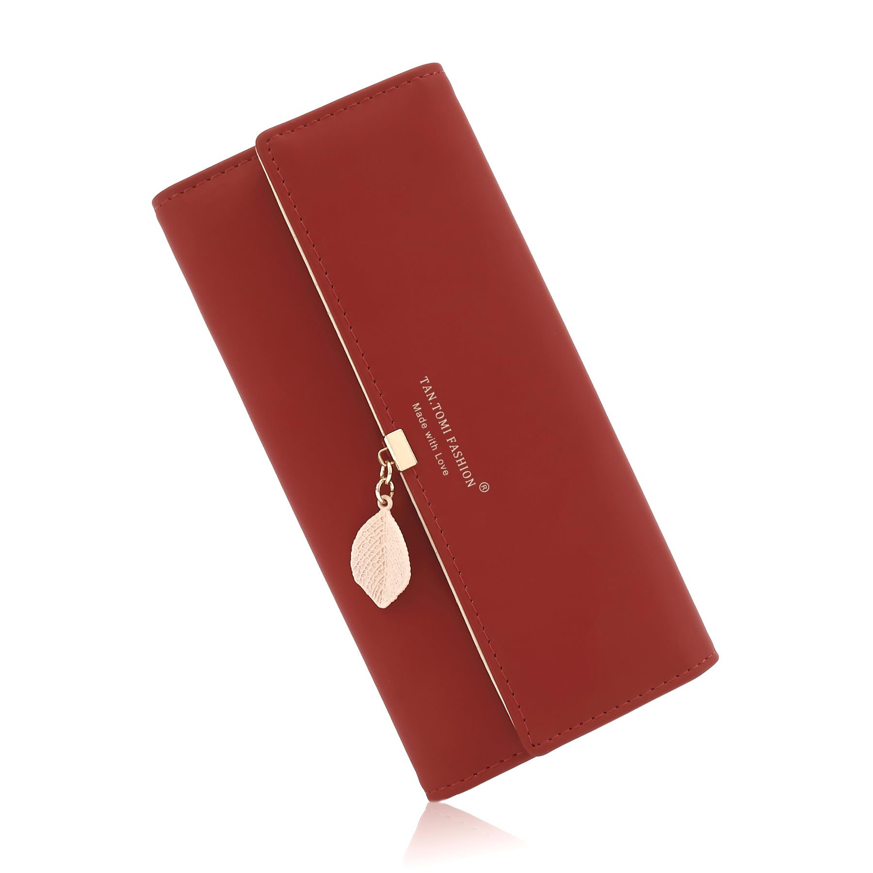 CALIYO Geldbeutel Damen aus glattem und weichem Vegan Leder Geldbörse Damen groß und im Langformat Portemonnaie Damen sehr schöne Farben mit vielen Fächern und Handyfach