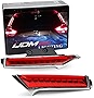 iJDMTOY Red Lens 3D Strip Full LED Rear Windshield Vertical Mount Side Pillar Tail/Brake Light Kit Compatible With 2014-2019 Nissan Rogue X-Trail