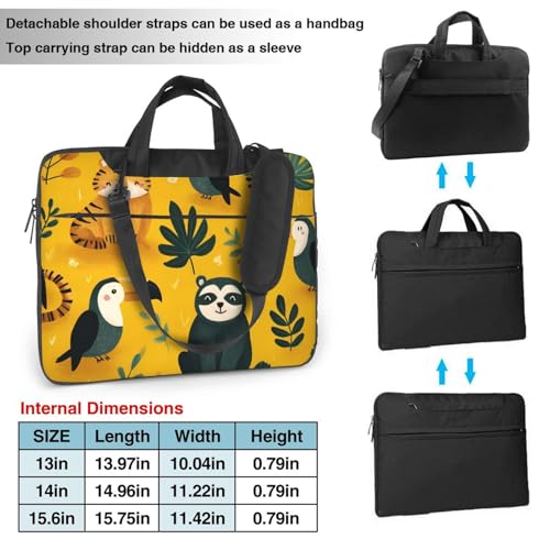 Cute Sloths Toucans Tigers Maletín para Laptop 15.6" miniatura 4