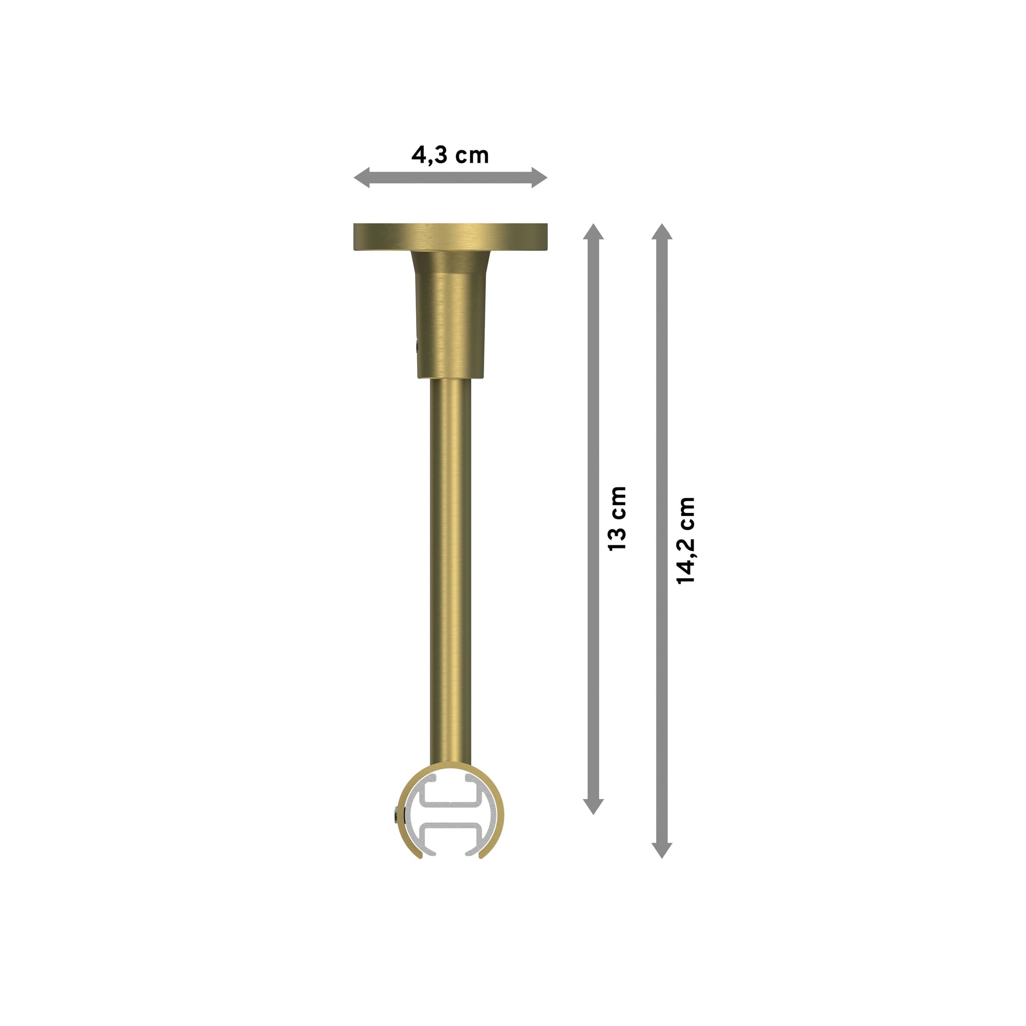 INTERDECO Innenlaufstange 20 mm 1-läufig Chrom/Messing-Optik 200 cm
