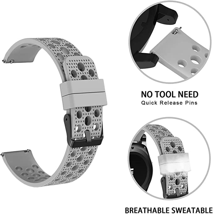 Blueshaweu Compatible for Garmin Forerunner 965 Bands, Silicone Replacement Wristbands Sport Strap with Metal Buckle - Image 3