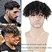Voloria Toupee for Man Europen Human Hair Replacement Systems Men Hairpiece Mono Lace with PU Around Curly Wig (Natural Black Color, 10