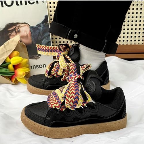 Women Chunky Sneakers, Cloud Cushion Sport Shoes Multi-Color Lace Girls Comfy Walking Footwear Anti-Slip German Trainer3
