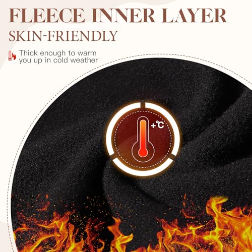 MANZI 2 Pairs Women's Plus Size Fleece Lined Tights Black Opaque Thermal Tights Winter Warm Thick Stockings 400 Denier4