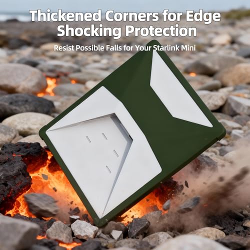 Image of Starlink Mini Cover, Green Starlink Mini Protective Cover Liquid Silicone Sleeve Accessories for Camping Outdoor Protector from Scratching Hailstone