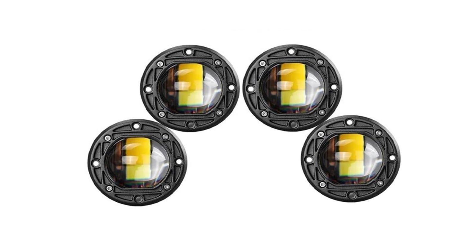 FRENO TRASERA LED Lámpara de trabajo LED empotrada para coche luz de marcha atrás parachoques trasero 12/24 V para Ford 4x4 todoterreno ATV camión(4pcs Round Light)