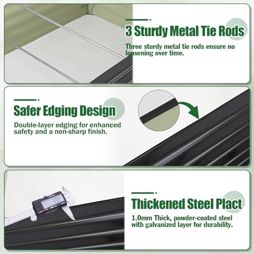 Image of 6x3x2ft Raised Garden Bed, Deep Root Planter Box, Black,1 Pack | 1mm Thick Galvanized Steel, Resists Rust Bowing, Easy Assembly, Ideal Deep-Root Growing Condition for Broccoli,Beans,Tomatoes