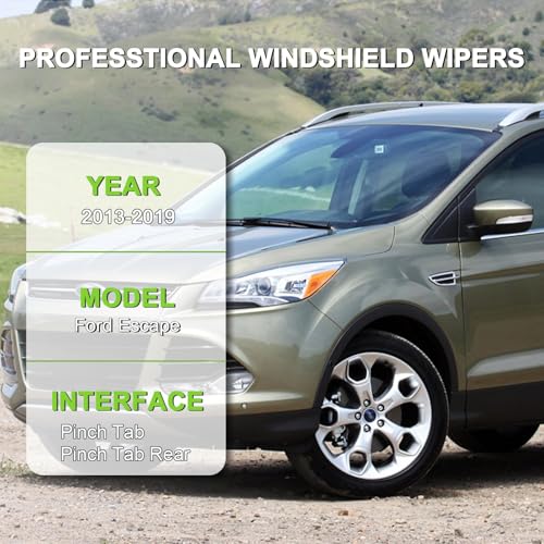 Image of PARRATI Windshield Wiper Blades for Ford Escape 2013-2019, 3 Pack | 28 /28 Inch Front +11 Inch Rear, OEM Replacement, Ultra Quiet, No Streaks All Weather Wiping