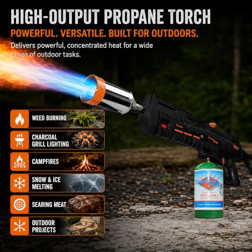 Image of Flame King BlazeTac FK2000 Propane Torch Gun Weed Burner, Trigger Ignition
