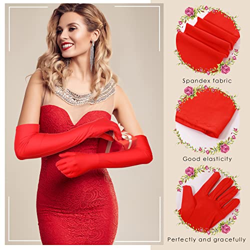 BBTO 2 Paia Guanti da Sera Elastici a Gomito in