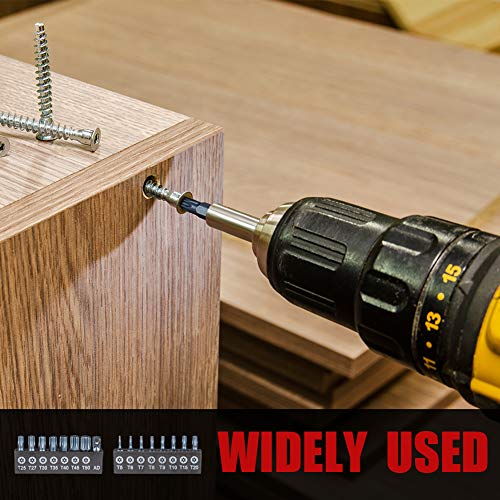 Arucmin 16-Piece Security Torx Bit Set T5-T50, Tamper Resistant Star Bits Set S2 Steel With A 1/4" Adaptor #TOP5