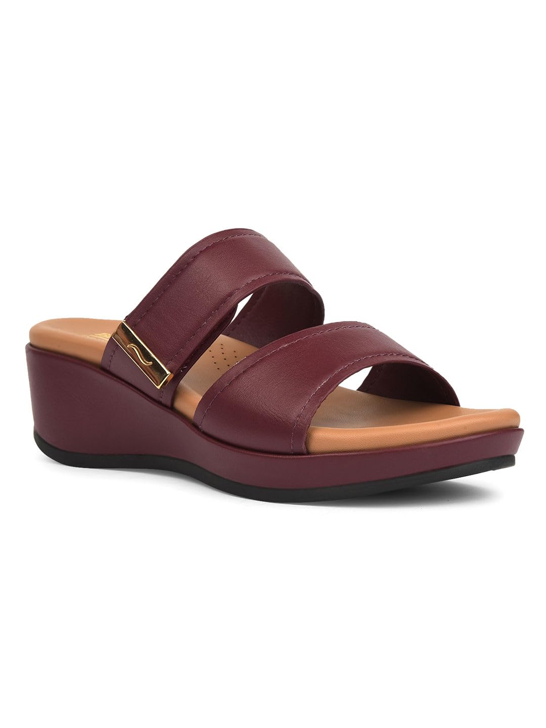 Women Casual Wedge Heel Sandals - Maroon (5Uk)-image-1