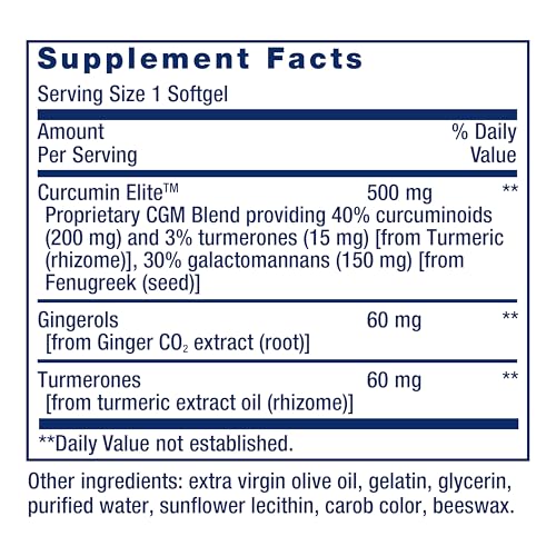 Life Extension Advanced Curcumin Elite Turmeric Extract, Ginger & Turmerones – for Inflammation Health Support and Cardiovascular & Brain Health – Gluten-Free, Non-GMO – 30 Softgels - image 2