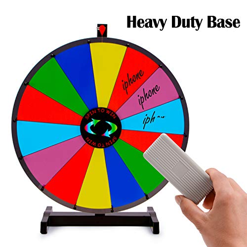 T-SIGN 24 Inch Heavy Duty Spinning Prize Wheel, Tabletop 14 Slots Color Prize Wheel
