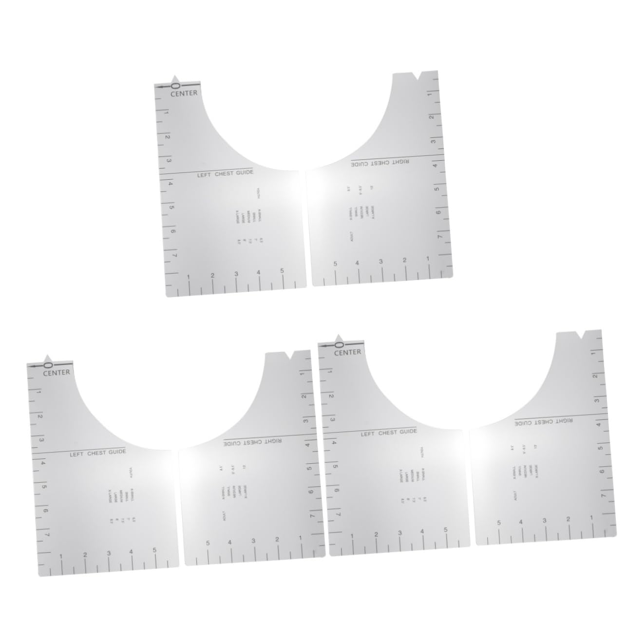 Housoutil 3 Piezas Regla para Costura y Confección Herramienta de Medición Transparente y Plegable Guía Curva para Tela para Bordado y Manualidades