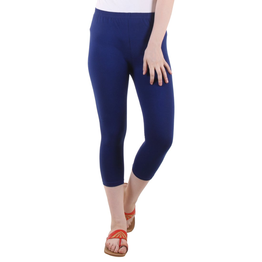 diaz Women Cotton Stretchable Capri | Slim/Regular Fit | Breathable Yoga, Gym & Lounge Wear | High-Waist Stretchable 3/4 Length Leggings with Wide Waistband – Pack of 1-picture-14