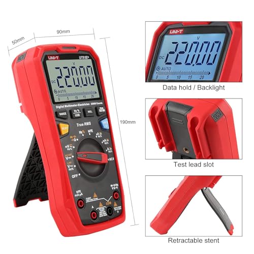 Image of UNI-T UT61E+ 1000V 20A Digital Multimeter 22000 Counts Display NCV hFE Auto Range True RMS AC /DC Voltage Current Resistance Capacitance Tester