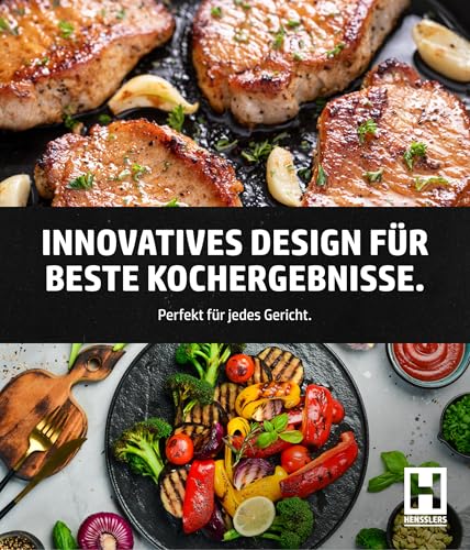 HENSSLERS HENSSLERS® Pfanne 28 cm [ALLE HERDARTEN] - Bratpfanne zum Kochen & Braten - Antihaft Wabenpfanne - Induktion geeignet - Pfanne Wabenstruktur 28cm - Induktionspfanne - Schnitt- & Kratzfest - Produktansicht 3 | Pfannen