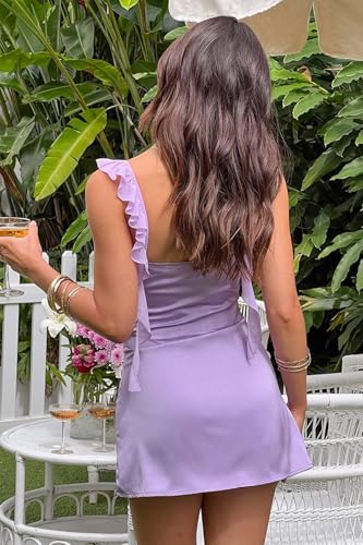 Short Satin Homecoming Dresses for Teens Spaghetti Straps Mini Ruffles Graduation Cocktail Party Dress3