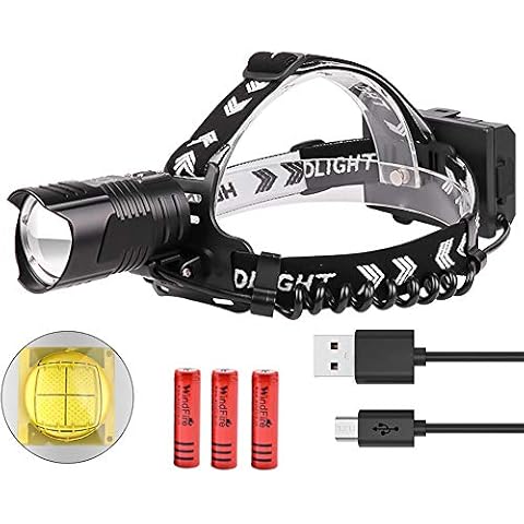 Brightest LED XHP90 Head Torch Rechargeable High Power Headlamp 120000 Lumens Adjustable Focus 3 Lighting Modes Led Headlamps Flashlight Lightweight Best for Running Camping Hiking Hunting Outdoors Cover