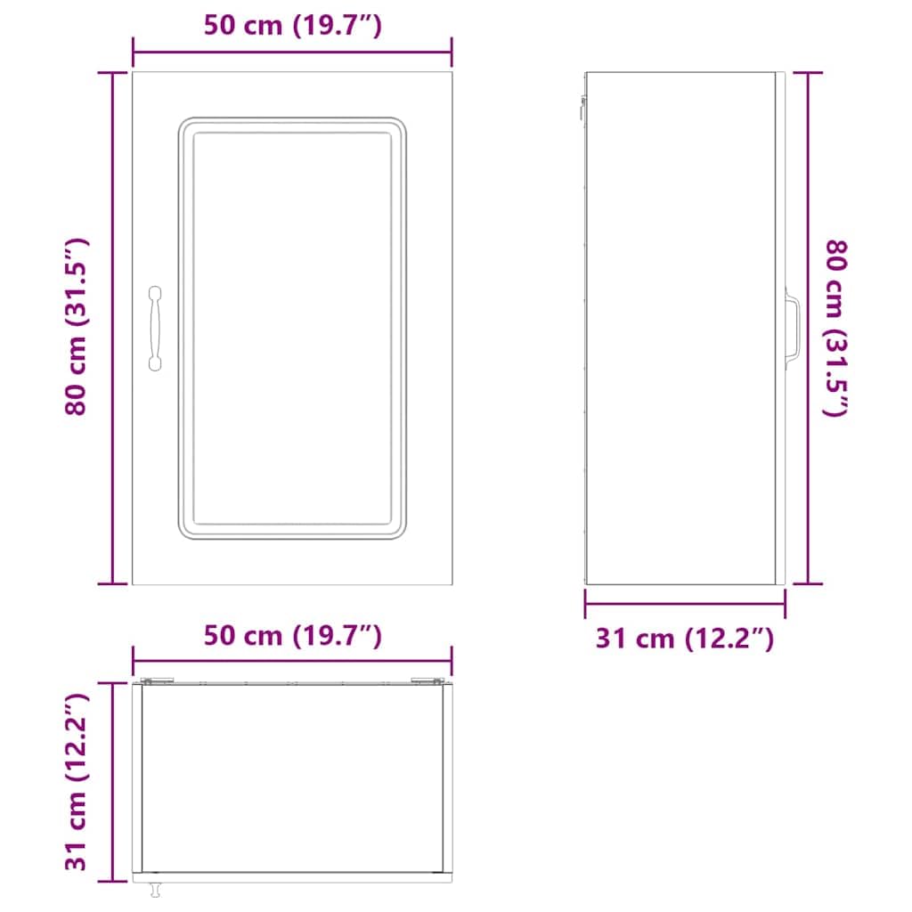 vidaXL Geschirrspülerfront Kalmar Hochglanz Weiß 50 x 31 x 80 cm, Eleganter moderner Küchenregal, großer Stauraum, rechteckiger Wandschrank, Organizer für Heimbedarf