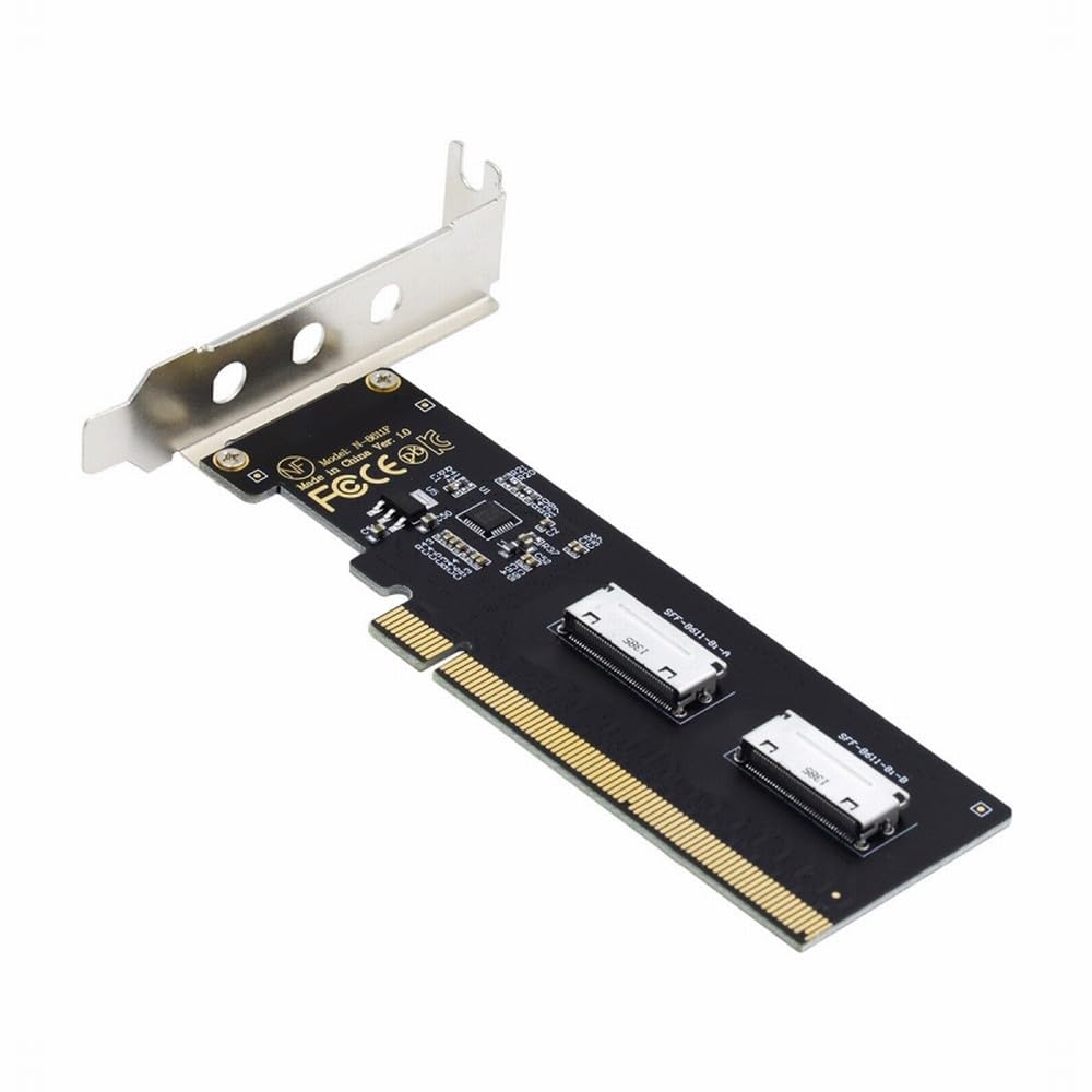 CY Adapter PCIE4.0 PCI-Express 16x to Dual Oculink SFF-8612 SFF-8611 8X VROC Adapter for Mainboard SSD Graphics Card